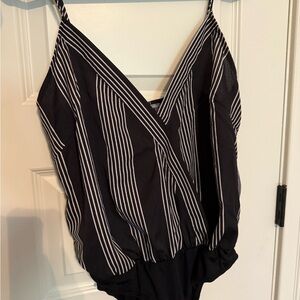 Charlotte Russe Monochrome Striped Body Suit NWT